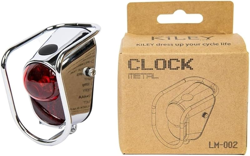 Bike LED Tail Light, Vintage Rear Light with Chrome Look - Classic Tour Bicycle Accessories (LM-002)