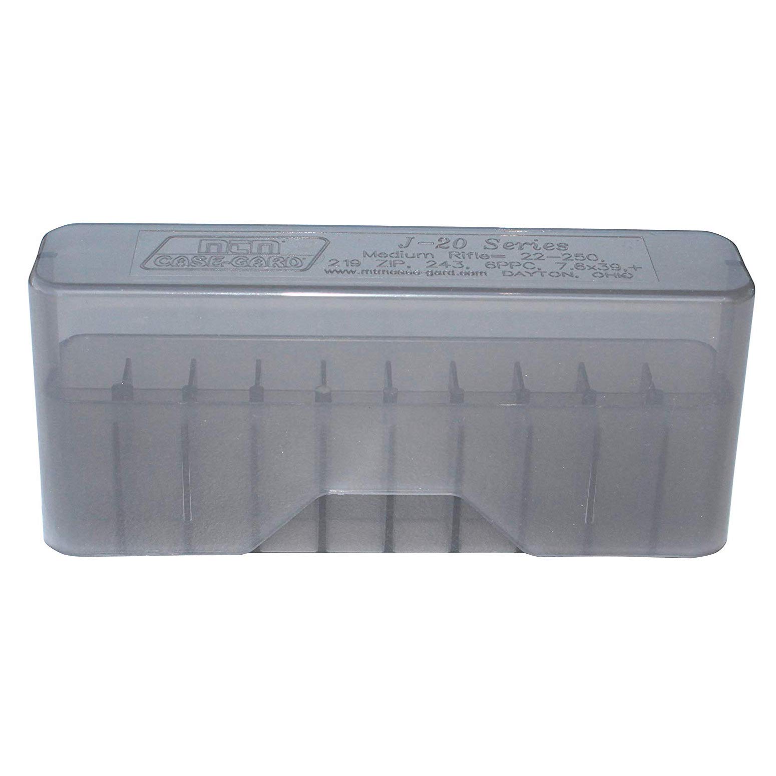 MTM J-20-MLD Round Slip-Top Rifle Ammo Box, WSM 45-70 to 30-30, USA Made