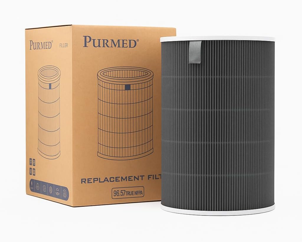 Purmed Xiaomi Smart Air Purifier 4 Uyumlu Gri HEPA Filtre | Yüksek Verimli Hava Temizleyici Yedek Filtre | PM2.5, Toz ve Koku giderici