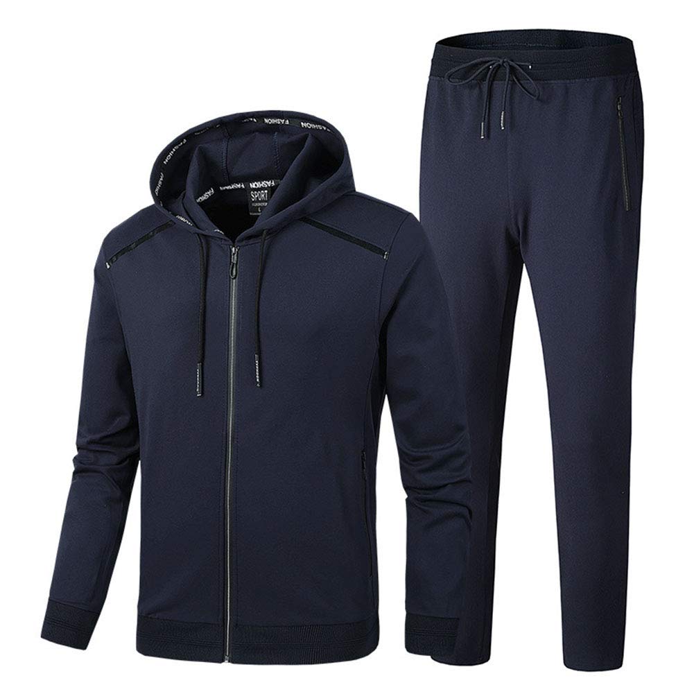 Męski zestaw dresów w rozmiarze plus casual strój do ćwiczeń strój do biegania odzież sportowa zapinana na zamek bluza z kapturem z kapturem i dół do joggingu strój na siłownię