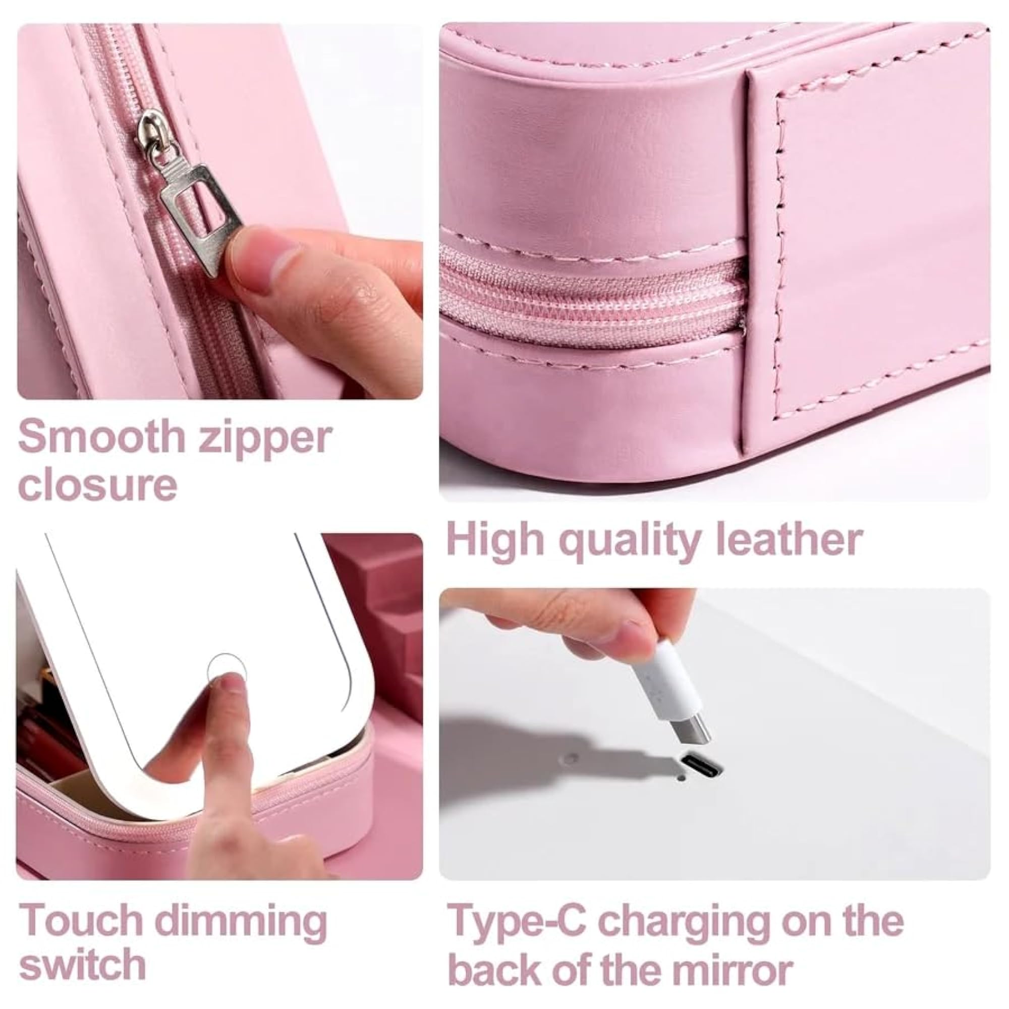 LED Makeup Mirror Jewelry Box with Light, Gift for Her