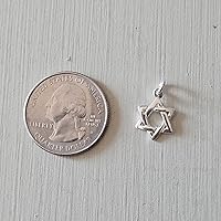 Vista 4 de Sterling Silver Tiny Star of David Charm Necklace, 18