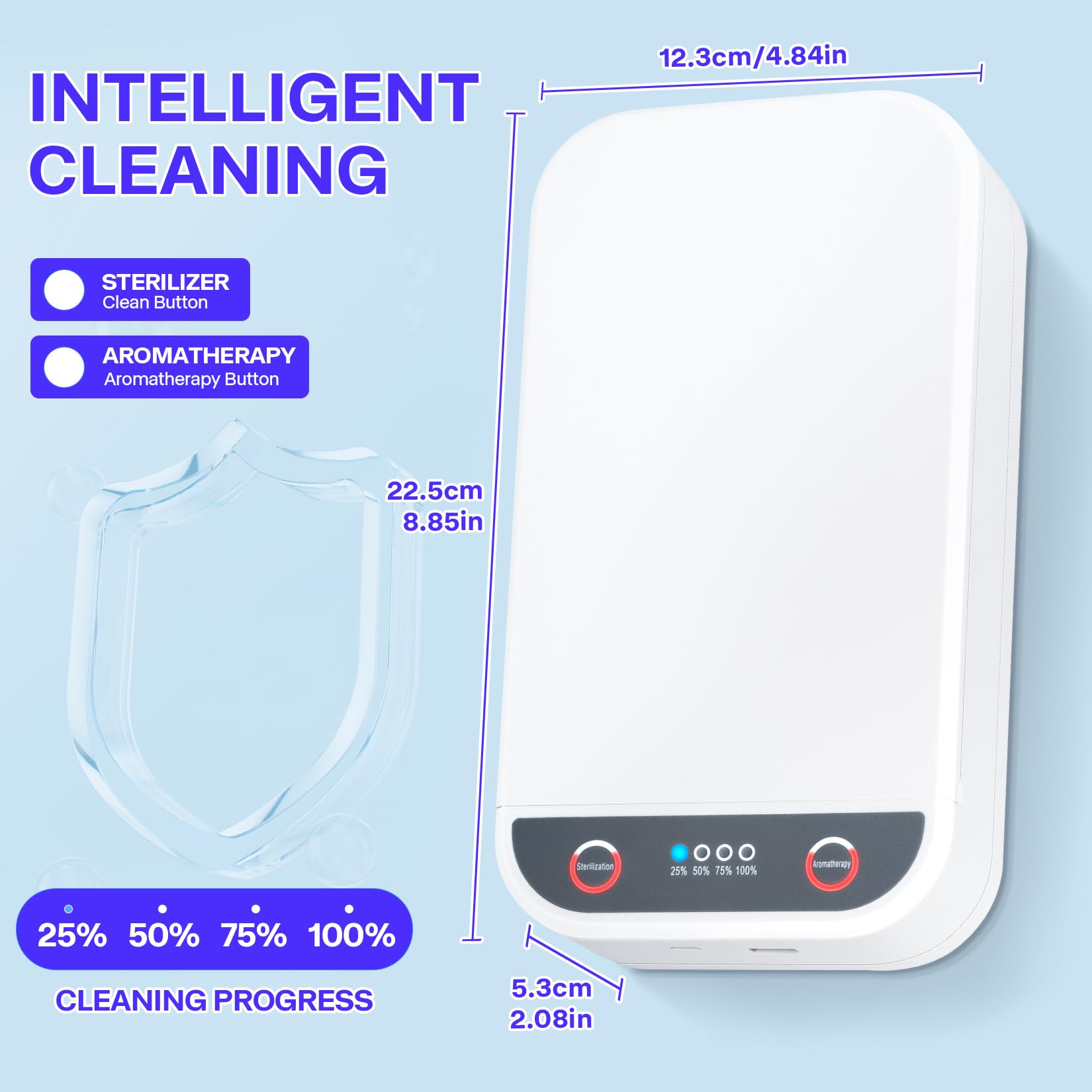 Esterilizador para herramientas de uñas, caja esterilizadora USB para tijeras de teléfono, joyas, pinzas, contenedor portátil de máquina de limpieza para salón de manicura