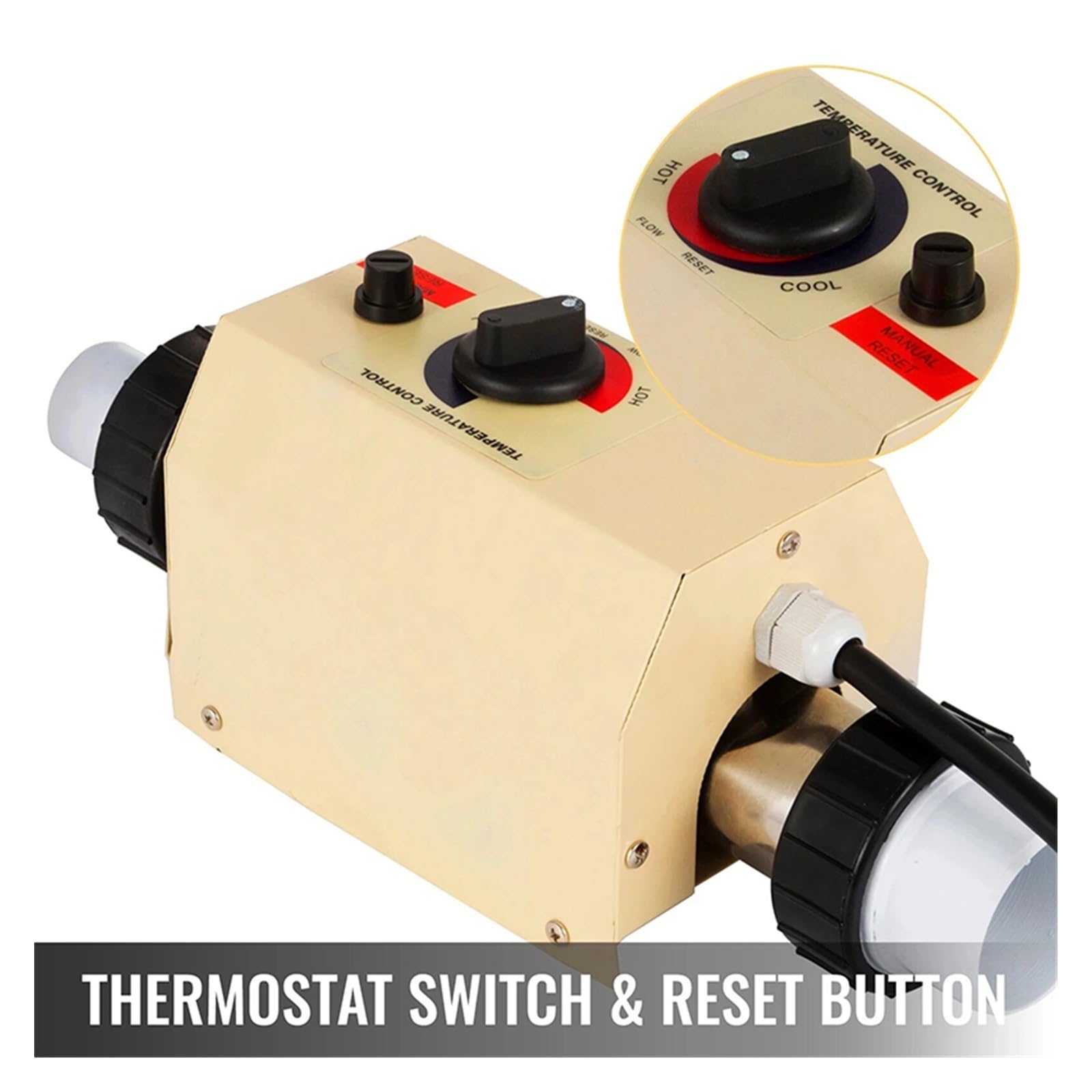 Calentador de Piscina Termostato de Calentador Agua eléctrico 3KW for bañera Piscina, baño SPA for hidromasaje Masaje Bomba de Calor para Piscina(1600W)