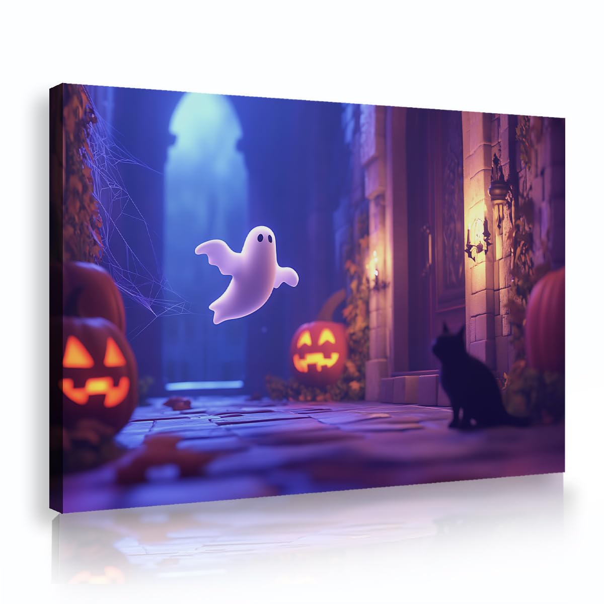 Uroczy duch Halloween sztuka ścienna płótno biuro mieszkanie dekoracja 30 x 45 cm