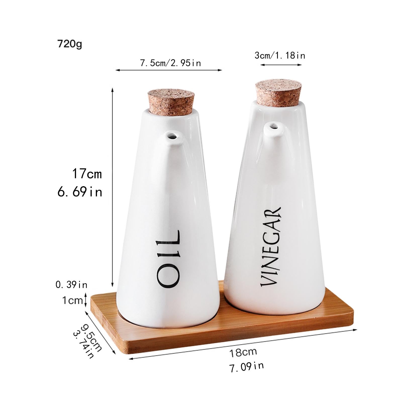 Set di Dispenser per Olio e aceto in Ceramica, Contenitore per condimenti liquidi per contenitori di stoccaggio