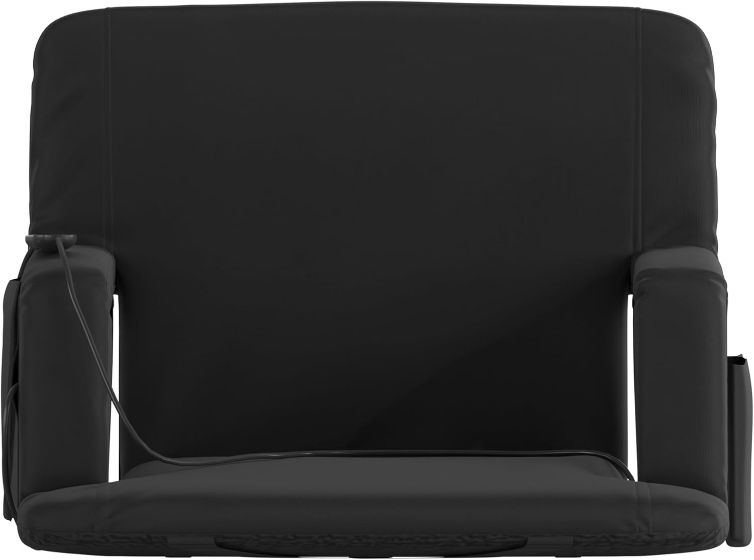 Extra Wide Black Heated Reclining Stadium Chair with Armrests