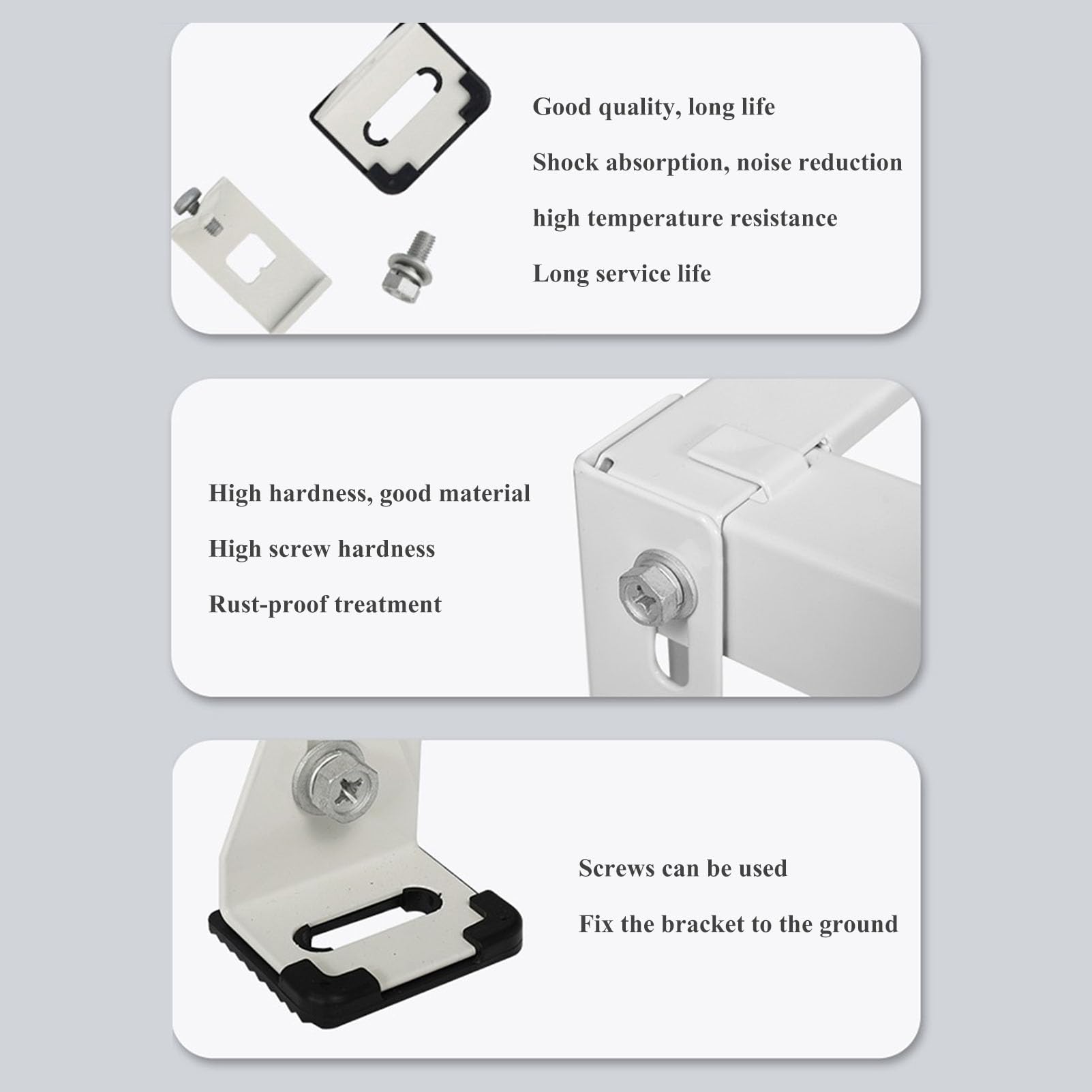 Hey Duty - Soporte de aire acondicionado mini dividido universal para exteriores, para aire acondicionado sin conductos y MPS, antivibración, doble capa