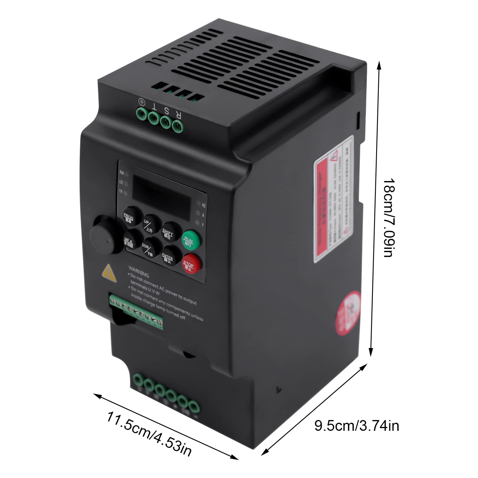 Convertidor de frecuencia, Variador de frecuencia, VFD con frecuencia variable, convertidor de frecuencia universal para motor de 3 fases (380 V, 7,5 HP, 5,5 KW)