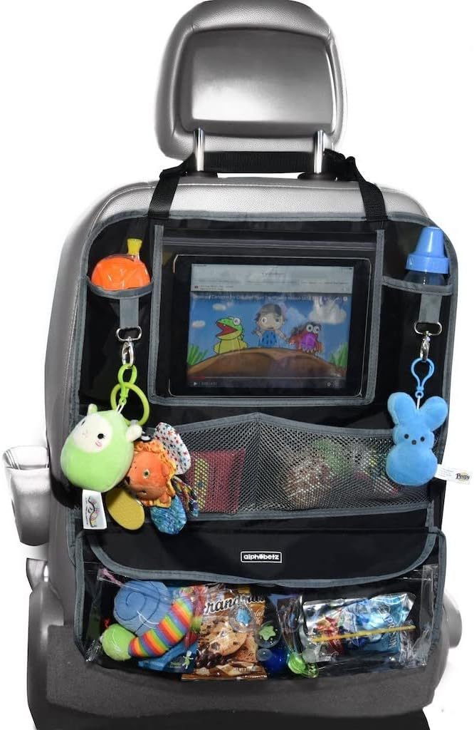 Deluxe Backseat Organizer & Protector with Baby-in-Car Sign, Black