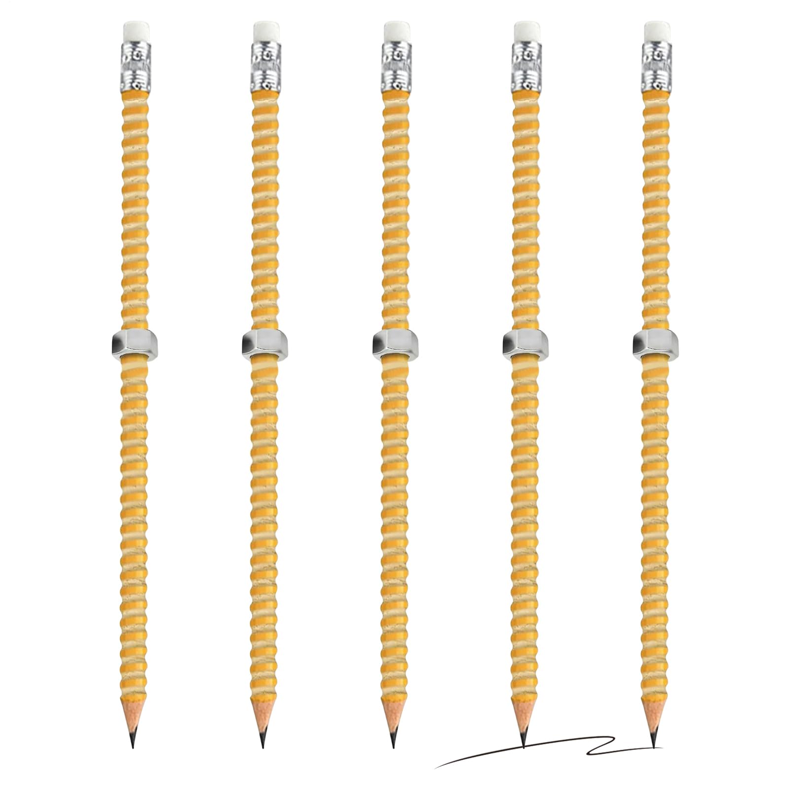 Set De 4 Lápices Antiestrés Con Tuerca Giratoria – Fidget Silencioso Para Concentración, TDAH Y Relajación, Ideal Para Escuela Y Oficina