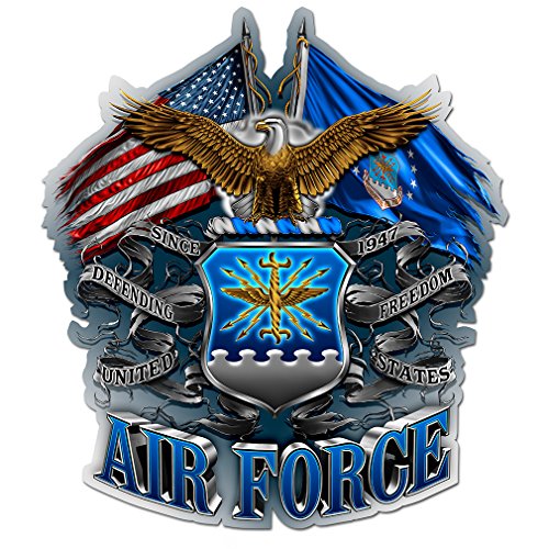 Air Force Decals, Show Your Pride with Our Double Flag AIR Force Eagle Patriotic Decals, Perfect for Your Kitchen, Car, Wall or Bike, Gifts for Air Force (4IN)