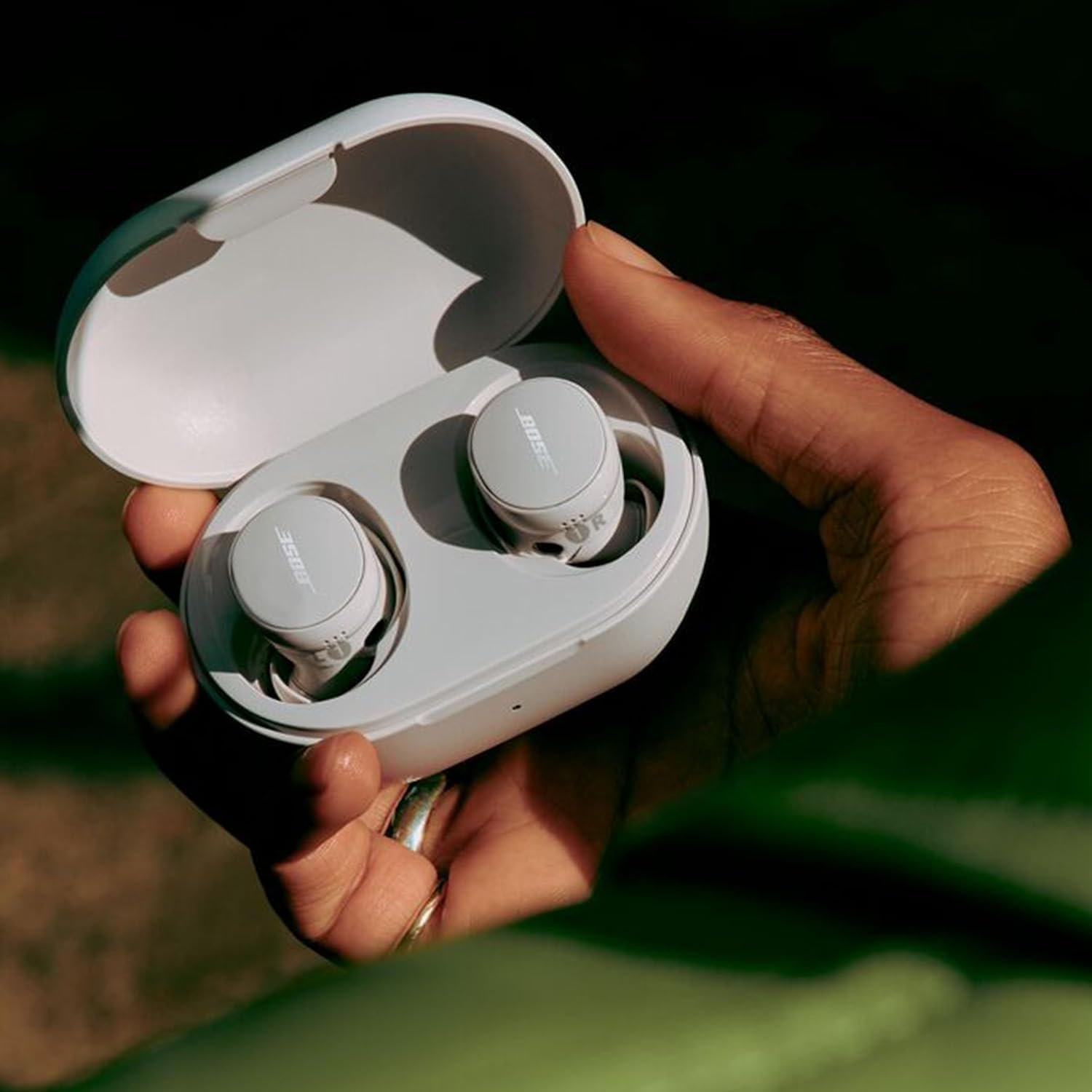 Bose QuietComfort Wireless Noise Cancelling Earbuds, Lifestyle Bluetooth Earbuds with Active Noise Cancellation, Up to 8.5 Hours of Battery Life with Green Extreme Portable Charger (White Smoke)
