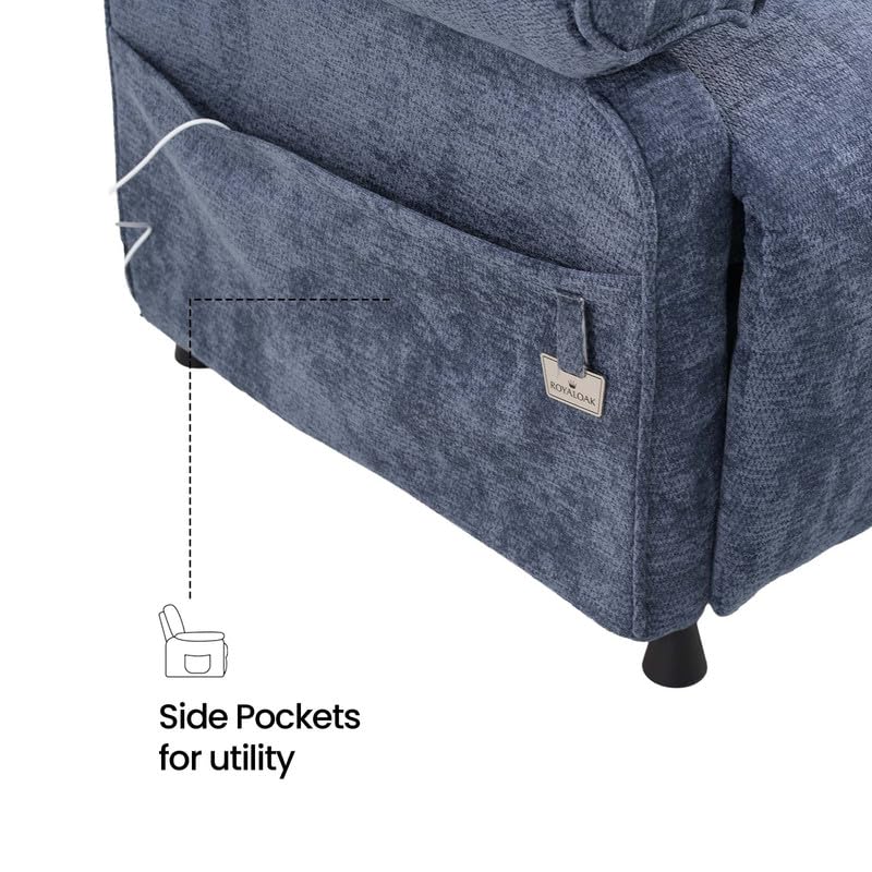Image of Royaloak Houston Fabric Power Motion Recliner 1S, High Backrest, Memory Remote Adjustable Recliner, Pillow Top Armrests, Super Soft Cushions, Sturdy Footrest, Side Pockets