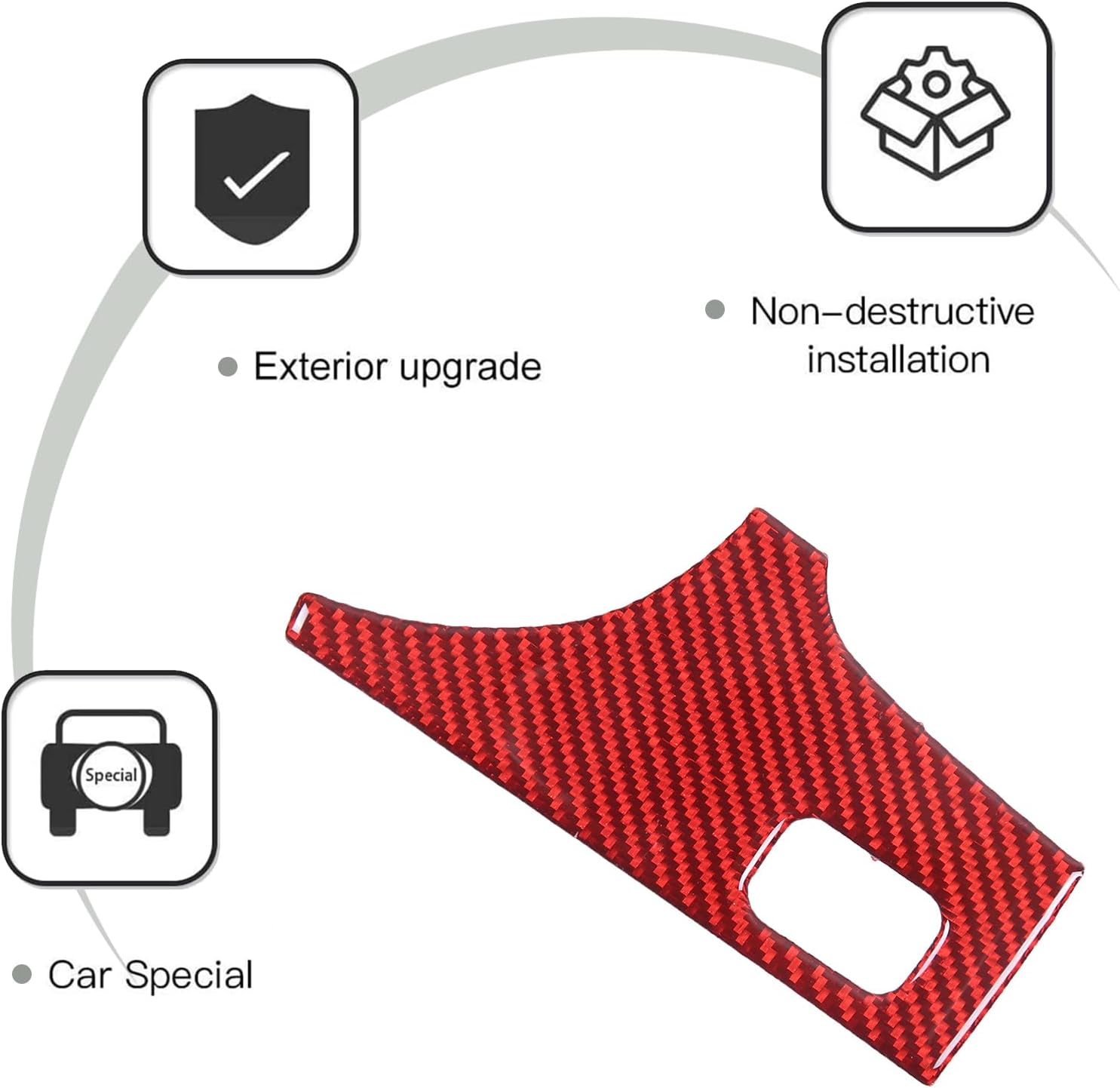 PIUGILH Car Subtotal Mileage Switch Frame Cover, Real Carbon Fiber Subtotal Mileage Switch Panel Trim Sticker Fit for Kia Soul 2009-2013 Interior Accessories, 1Pcs(Red)