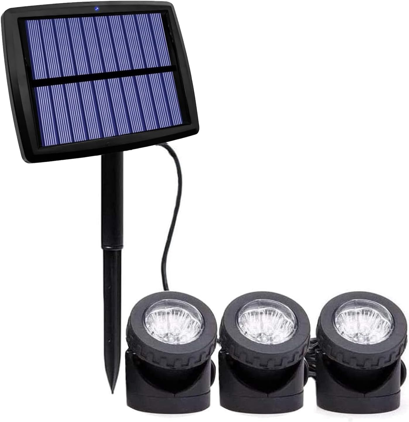 AVEKI Solar Pond Light, Waterproof 18 LED Landscape Spotlight Underwater Lamp, 90° Angle Adjustable & Auto ON/Off, Solar Security Light for Garden Lawn Pool Fish Tank (Warm-Set of 3 Lights)