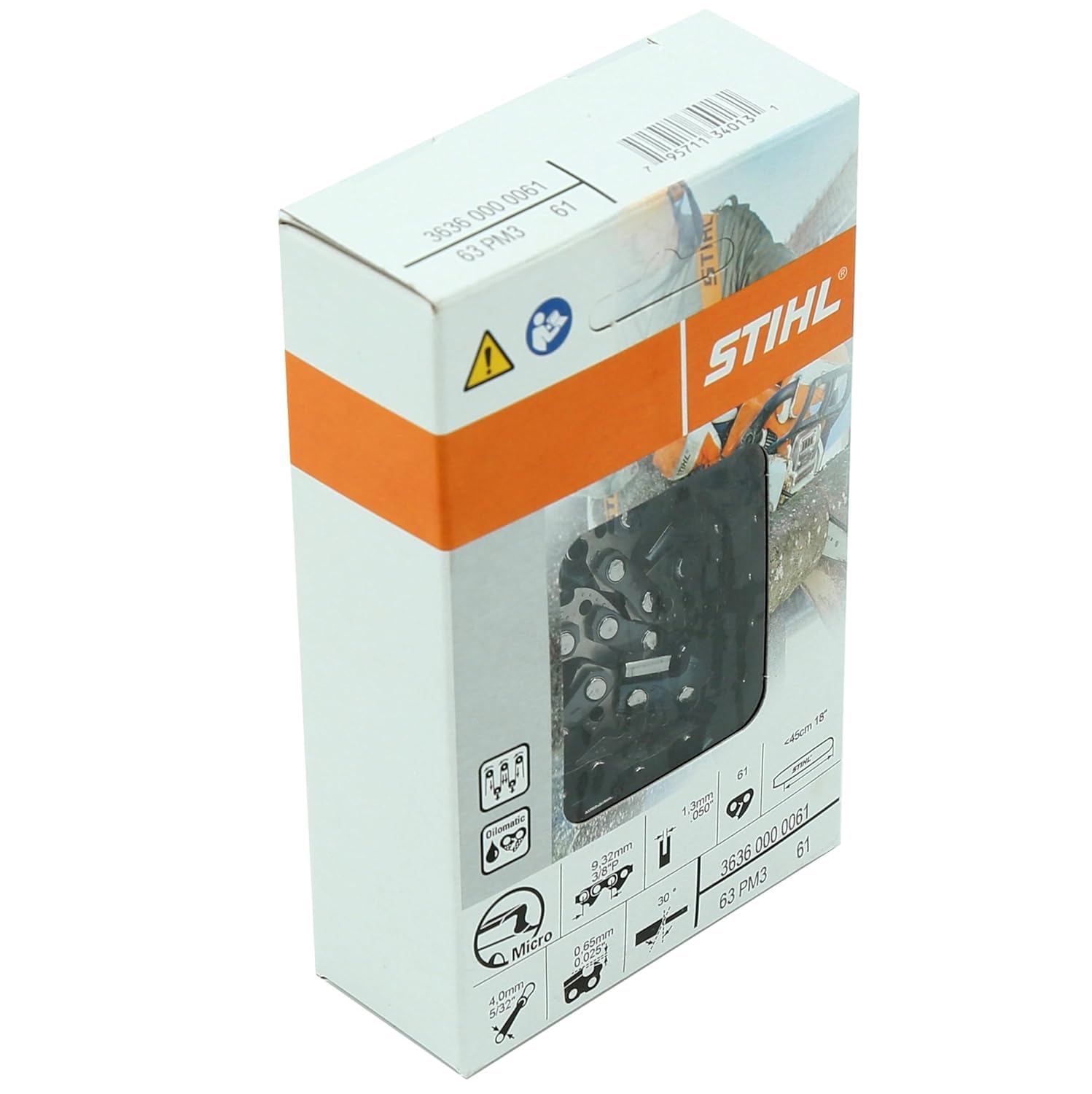 STIHL Chainsaw Chain Loop – Full Chisel Cutting Chain Heavy-Duty STIHL Chainsaw Chain Loop Full Chisel, Low Vibration, High-Performance Cutting Chain for Chainsaws (18, Inches)