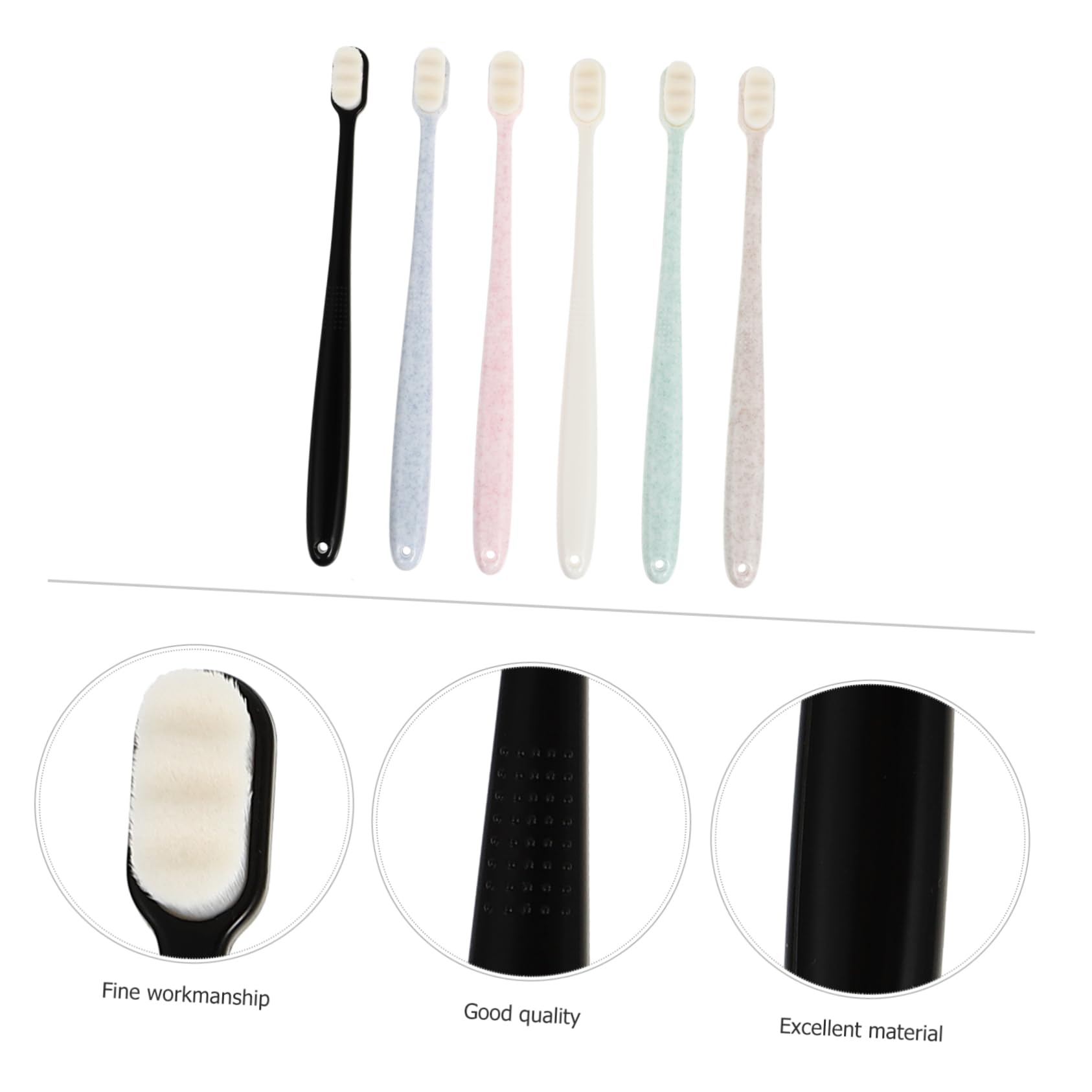3 Set Spazzolino Morbido Spazzolino Da Denti A Setole Morbida Spazzolini Sfusi Dente Spazzolini Morbidi Per Adulti Spazzolino Da Denti in Silicone Pulizia Dei Denti Pbt 6 Pezzi*3