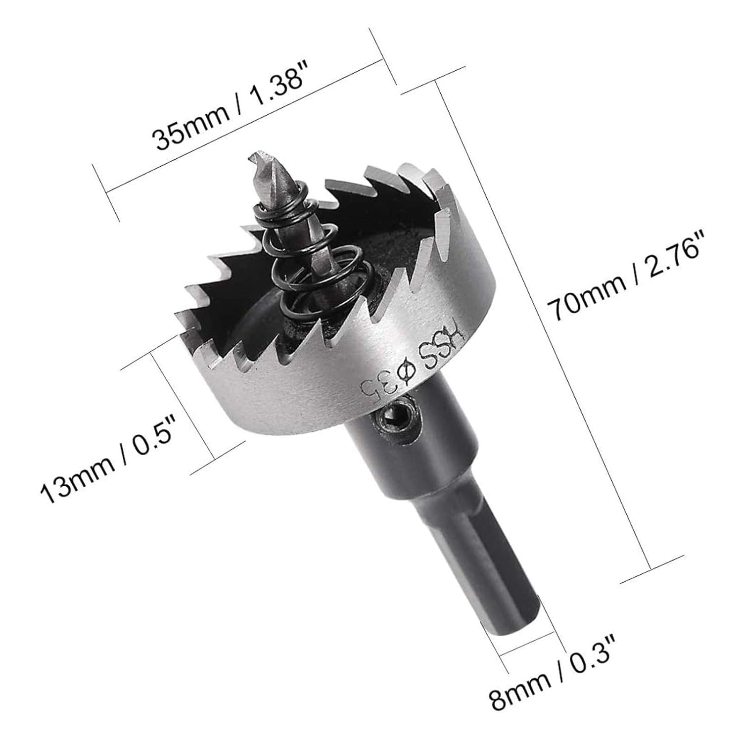 UPTODATETOOLS 2Pcs 35mm HSS Drill Bit Hole Saw Cutter Kit, High Speed Steel Hole Saw Cutting Set for Metal Alloy Wood