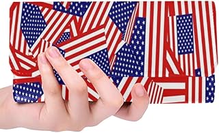 Borsa lunga personalizzata del supporto della carta di credito della borsa del portafoglio del portafoglio della bandiera delle donne del collage della bandiera americana unica