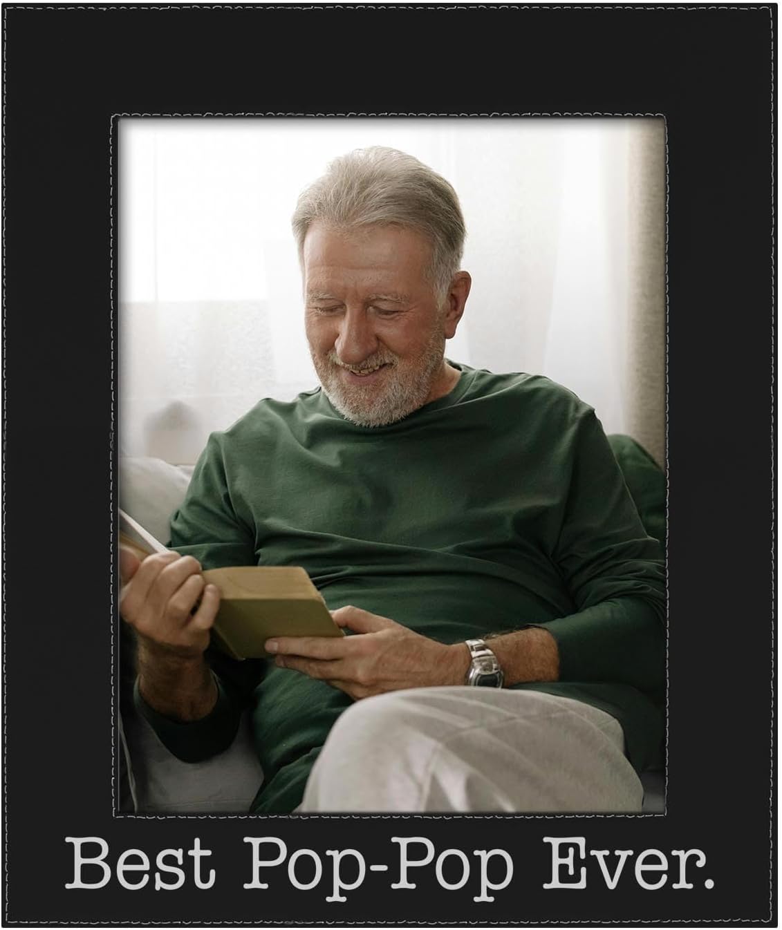 ThisWear Sentimental Frame for Pop-Pop Best Pop-Pop Ever 8x10 Leatherette Photo Frame Black
