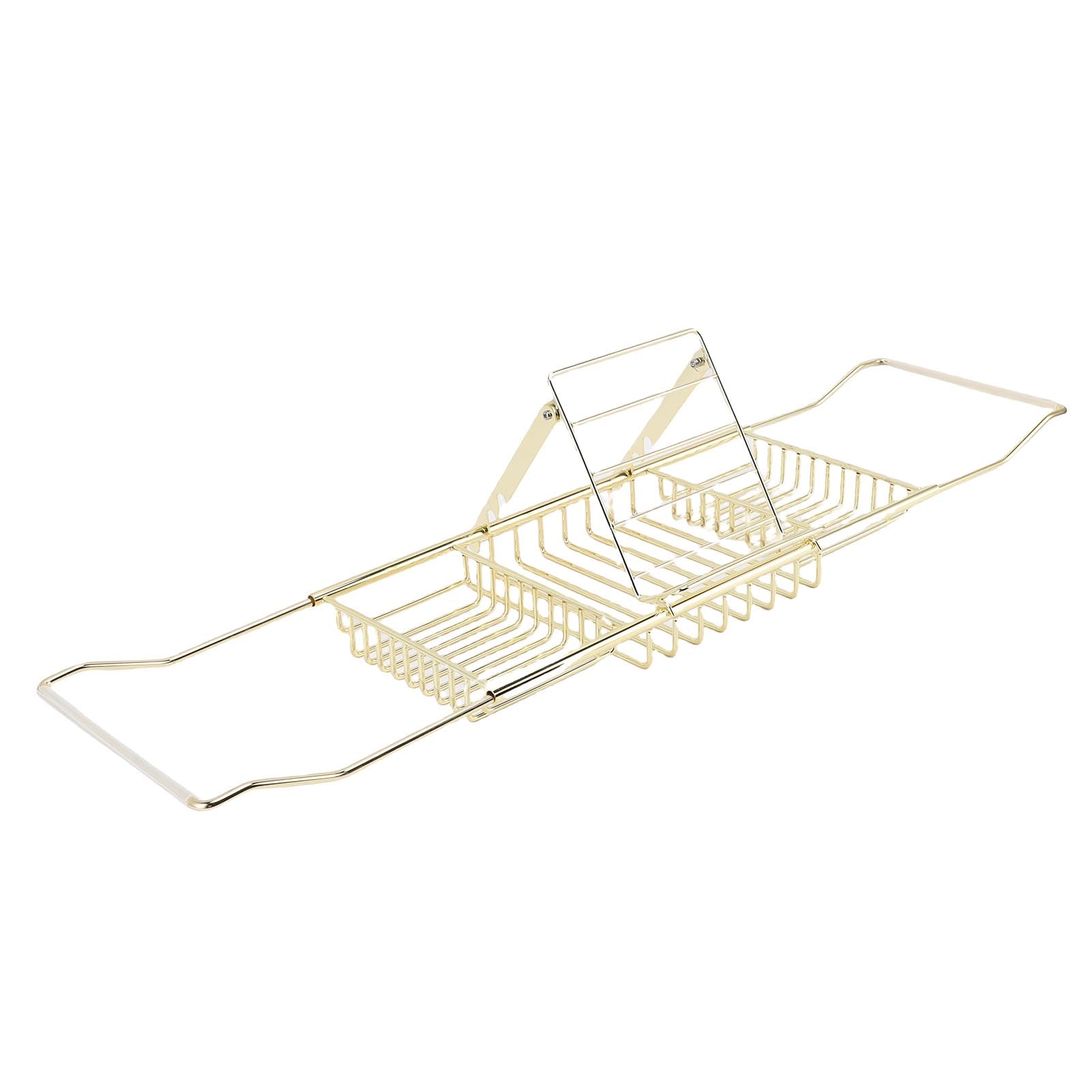 Generic Bandeja Extensible para Bañera de Ducha, Estética Elegante Ajustable para Bañera, champú, Bolas de Baño para Reducir el Desorden (Gold)