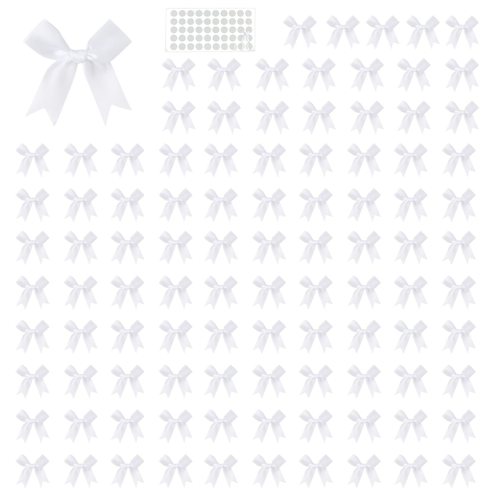 TFAOYS 100Pcs Gift Wrapping Ribbon Bowknot 8cm Polyester Fabric for Birthday Valentine ' s Day Wedding Gift Packaging Polyester