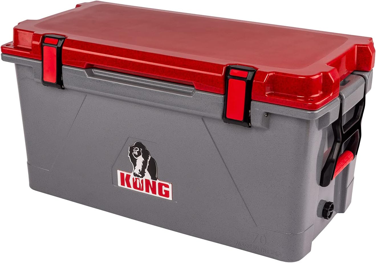 KONG Coolers | 70 Quart Cooler | Made in The USA | Durable Rotomolded Cooler (Rugged Red)