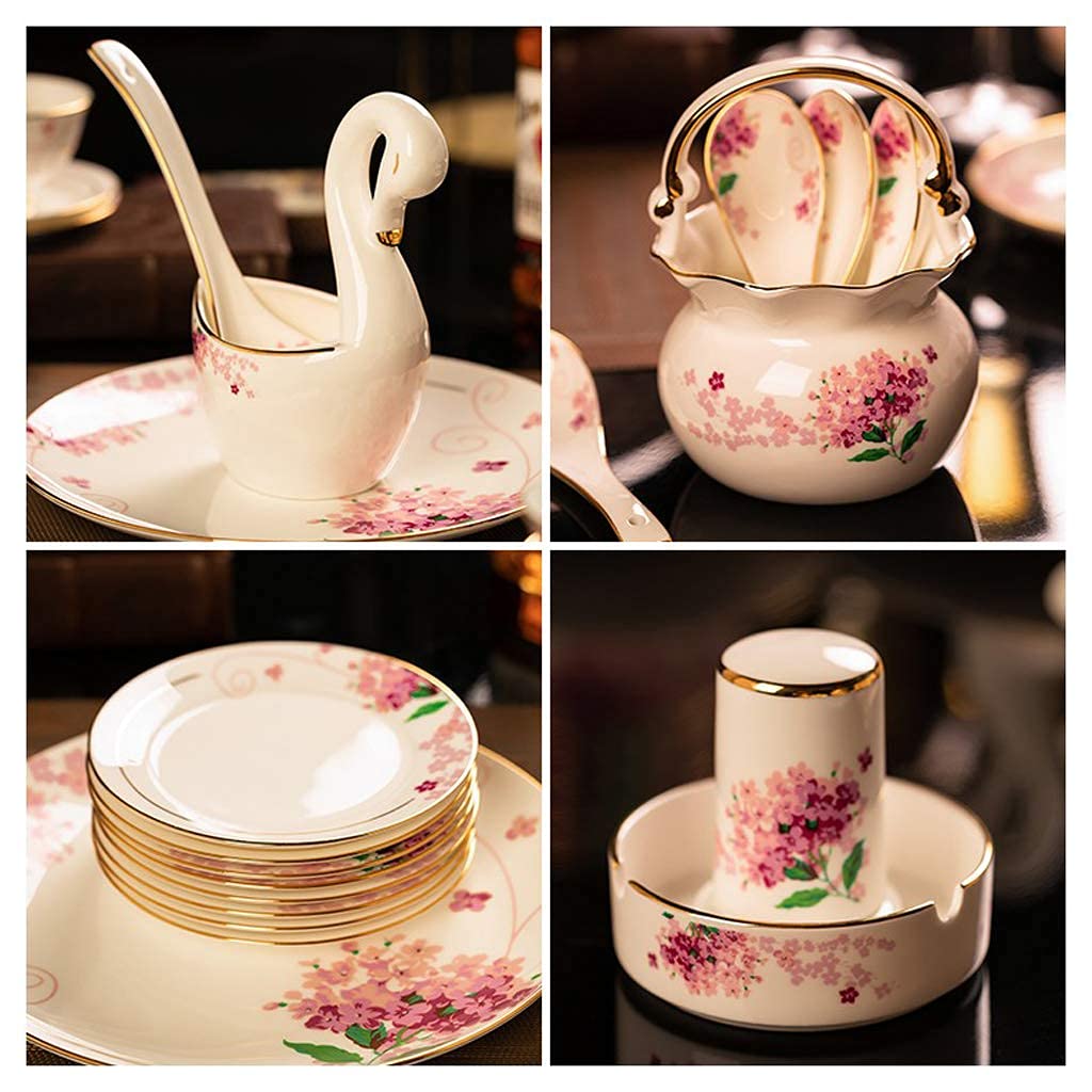 H3TF5J Ceramiczny zestaw zastawy stołowej, 50 sztuk złota zastawa stołowa, zdrowa glazura o wysokiej temperaturze, rodzinna restauracja, prezent urodzinowy ślubny