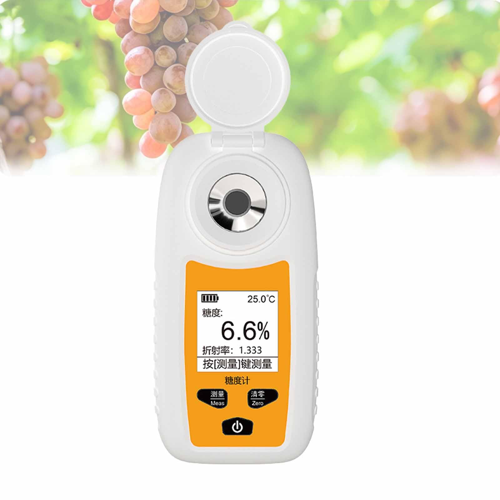 Fcttcd Digital Refractometer, Digital Saccharimeter with Large LCD Display, Automatic Temperature Compensation, for Sugar Content Testing in Juice, Coffee, Beverages, Wine & Beer