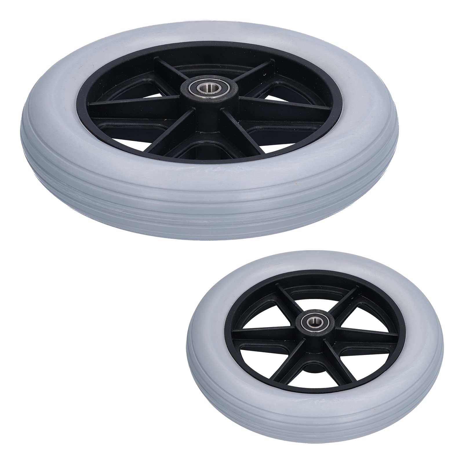Rueda Delantera para Silla de Ruedas, Rueda para Andador de 10 Pulgadas, Accesorio sin Pinchazos, 12mm, 10x2, 6001