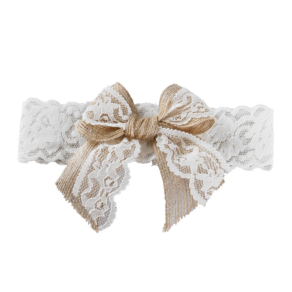 Ivy Lane Design Country Romance Bridal Garter, Medium, White