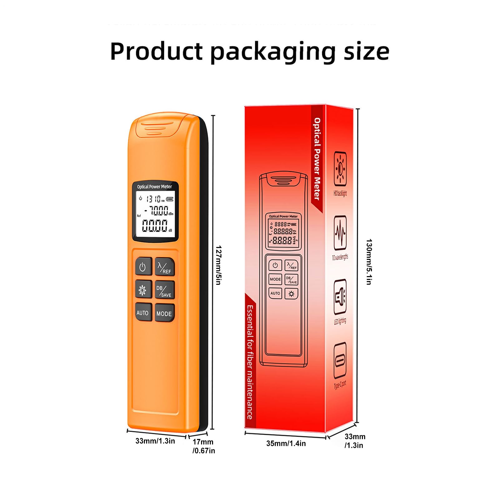 Fibre Optique Testeur | Outils Réseau Rechargeables avec Lumière LED | Mesureur de puissance réseau fibre optique - pour Interfaces SC FC ST, Techniciens FTTH, CATV, Centres de Données