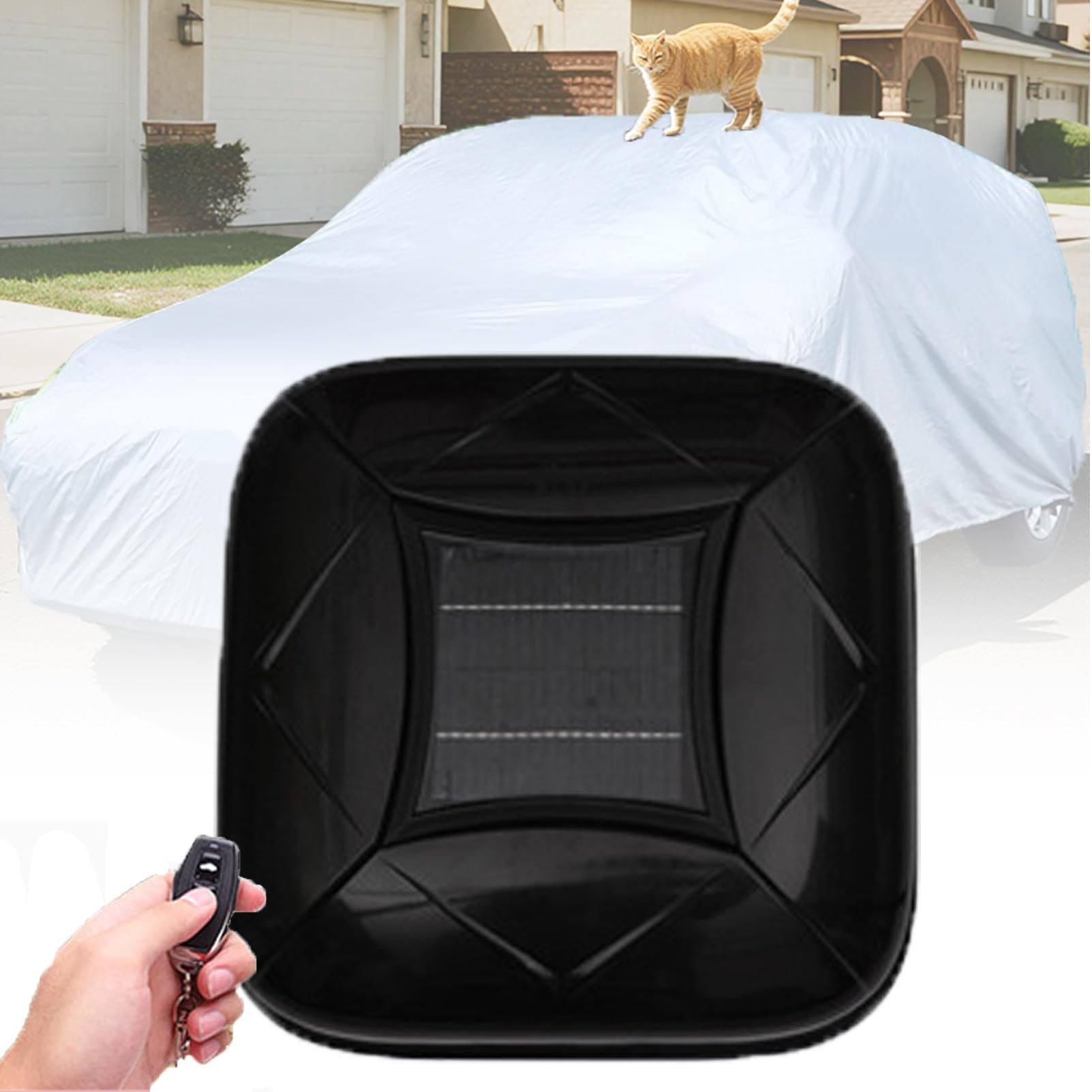 Automatic Retractable Car Cover with Solar Charging/Remote Control – All-Weather Waterproof, Windproof & Snowproof, Anti-Theft Alarm, for SUV Sedan, Outdoor Indoor Use Black-3XXL