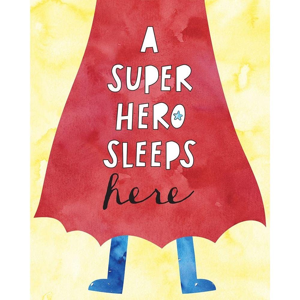 ArtDirect Super Hero Sleeps Here 8x10 UnFramed Art Print Poster Ready for Framing by McCully, Jennifer