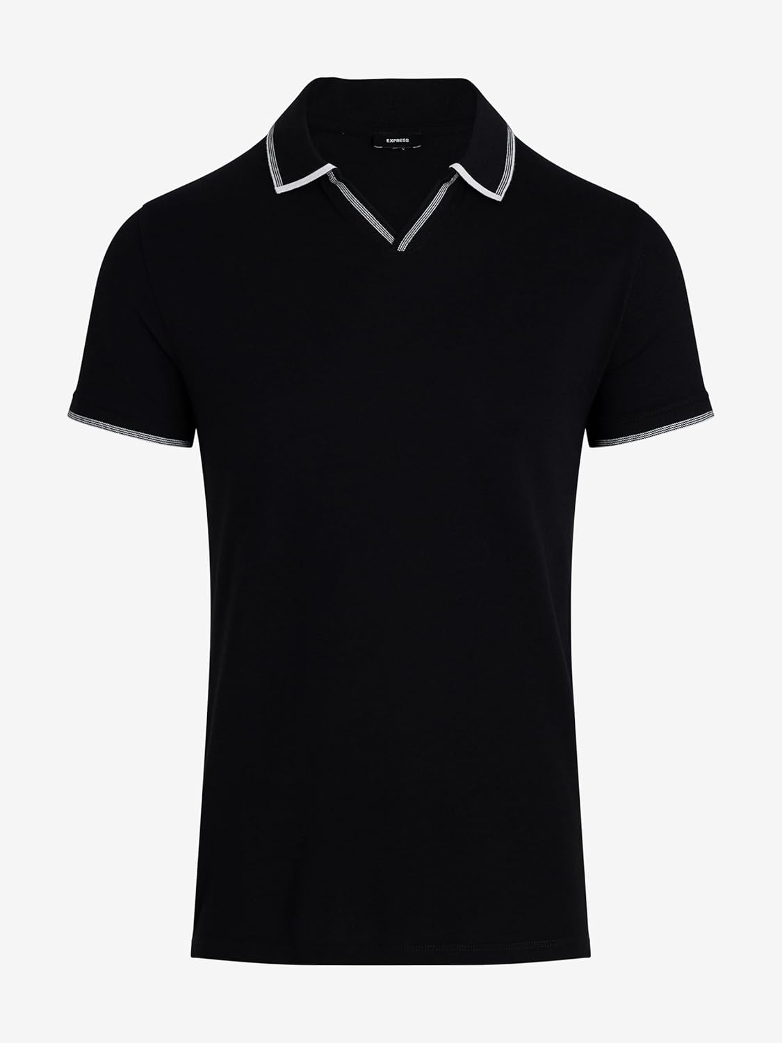 EXPRESS Men’s Luxe Pique Polo – Tipped Johnny Collar Shirt with Soft, Elevated Casual Style - Image 5