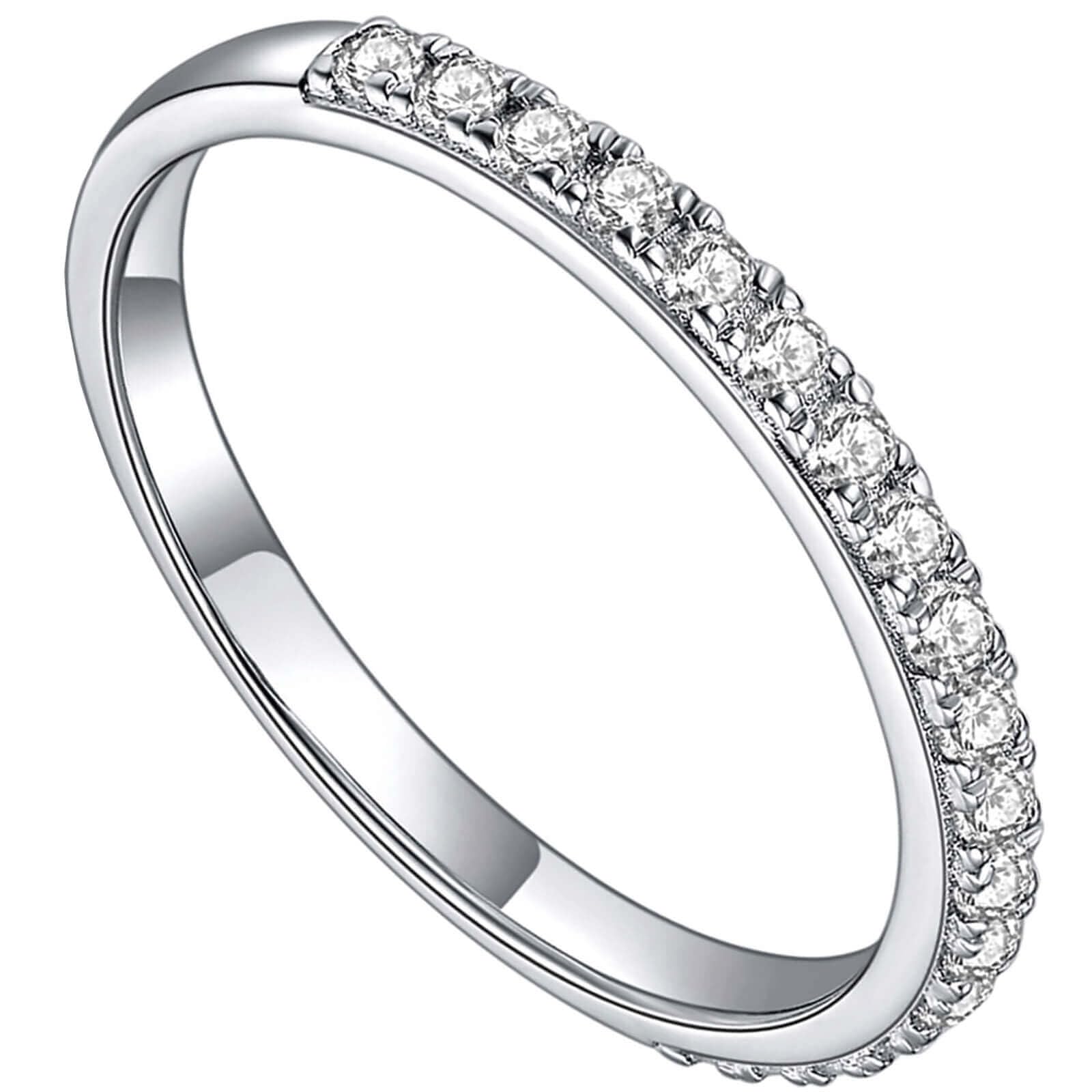 YODEWA Moissanite Wedding Band for Women Half Eternity 925 Sterling Silver 0.3ct DEF Color VVS Lab Created Moissanite Thin Real Moissanite Anniversary