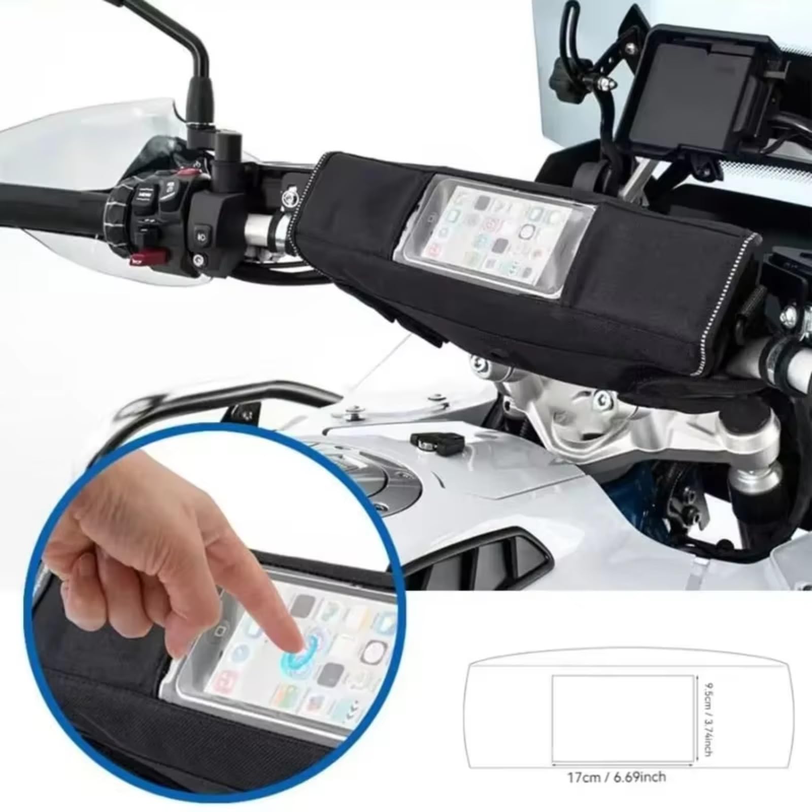 Compatibile Con Suzuki 1 Pezzo Borsa Manubrio Anteriore Moto Scomparto Cellulare Touchscreen Strumento Navigazione Viaggi In Bicicletta Sacche Moto