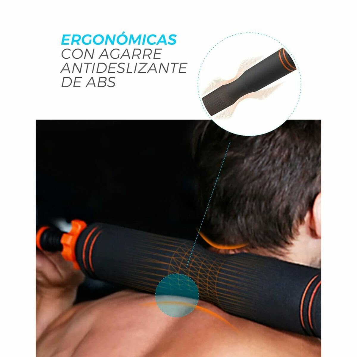 Kit mancuernas + Barra acolchada + Pesa Rusa de Xiaomi FED 40KG, Naranja/Negro, ORMANC40