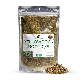 Herb To Body YellowDock Root C/S Rumex crispus, Cut & Sifted Yellow Dock Root for Brewing, Herbal Tea, Botanical Blends & Traditional Preparations, Wildcrafted 4oz