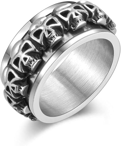 Amazon | SKINII スカルリングステンレス鋼回転可能なスカルリング