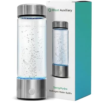 HydroForge Hydrogen Water Bottle Generator 14oZ German Glass Molecular Hydrogen Bottle with SPE PEM Technology | Hydrogen-Rich Water in 3 Minutes | USB Rechargeable Portable, Gym, Office & Travel