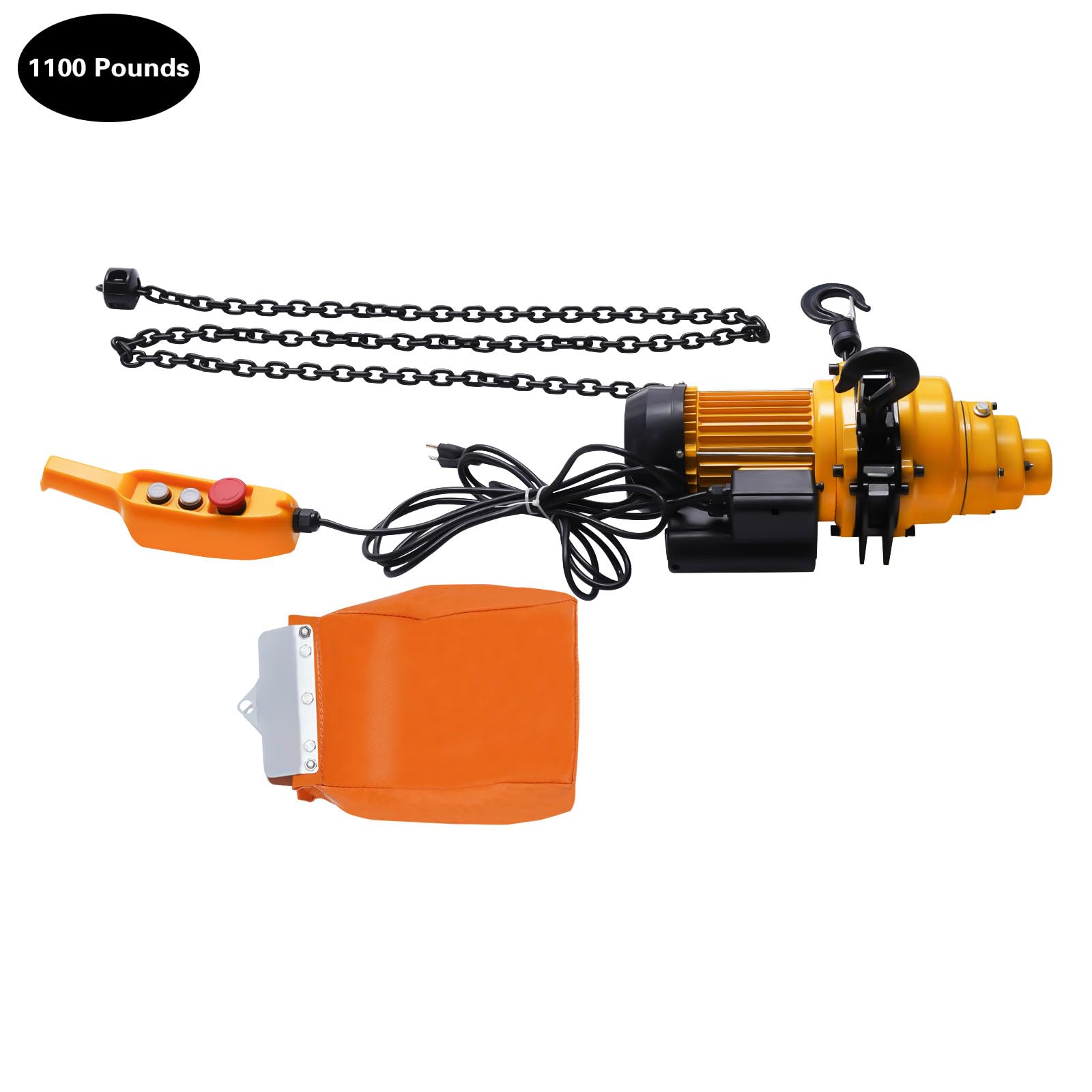 1 Ton Electric Chain Hoist, 2200lbs with 3m Wired Remote Control, 110V Overhead Crane Garage, 1500W Lifting Power System w/Emergency Stop Switch, 13 Feet Max. Pulling Height
