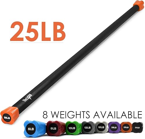 Miniatura 2 de Yes4All Total Body Workout Weighted Bar, Resistance Band Bar, Weighted Bar Racks, Body Exercise Bar for Yoga, Strength Training in Home and Gym