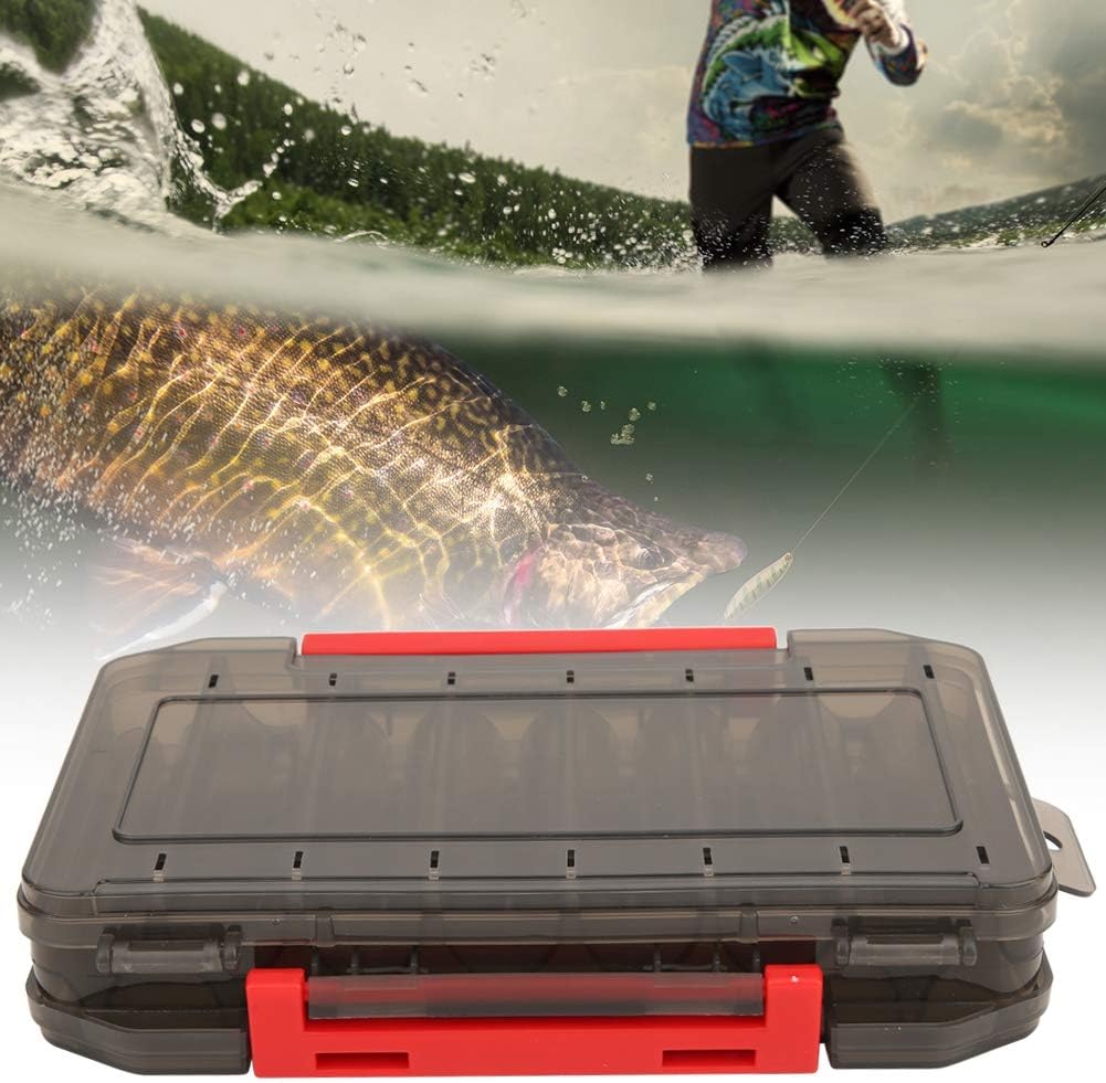 Transparent Double Sided Fishing Lure Box, Plastic Tackle Storage Tray Fishing Box Organizer Case : Sports & Outdoors