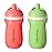 Tommee Tippee Insulated 9oz Sporty Spout Toddler Water Bottle, No Spill, Sippy Cups for Toddlers 1-3, Two-Piece Valve Helps Stop Spills, Green & Red, BPA Free, Pack of 2