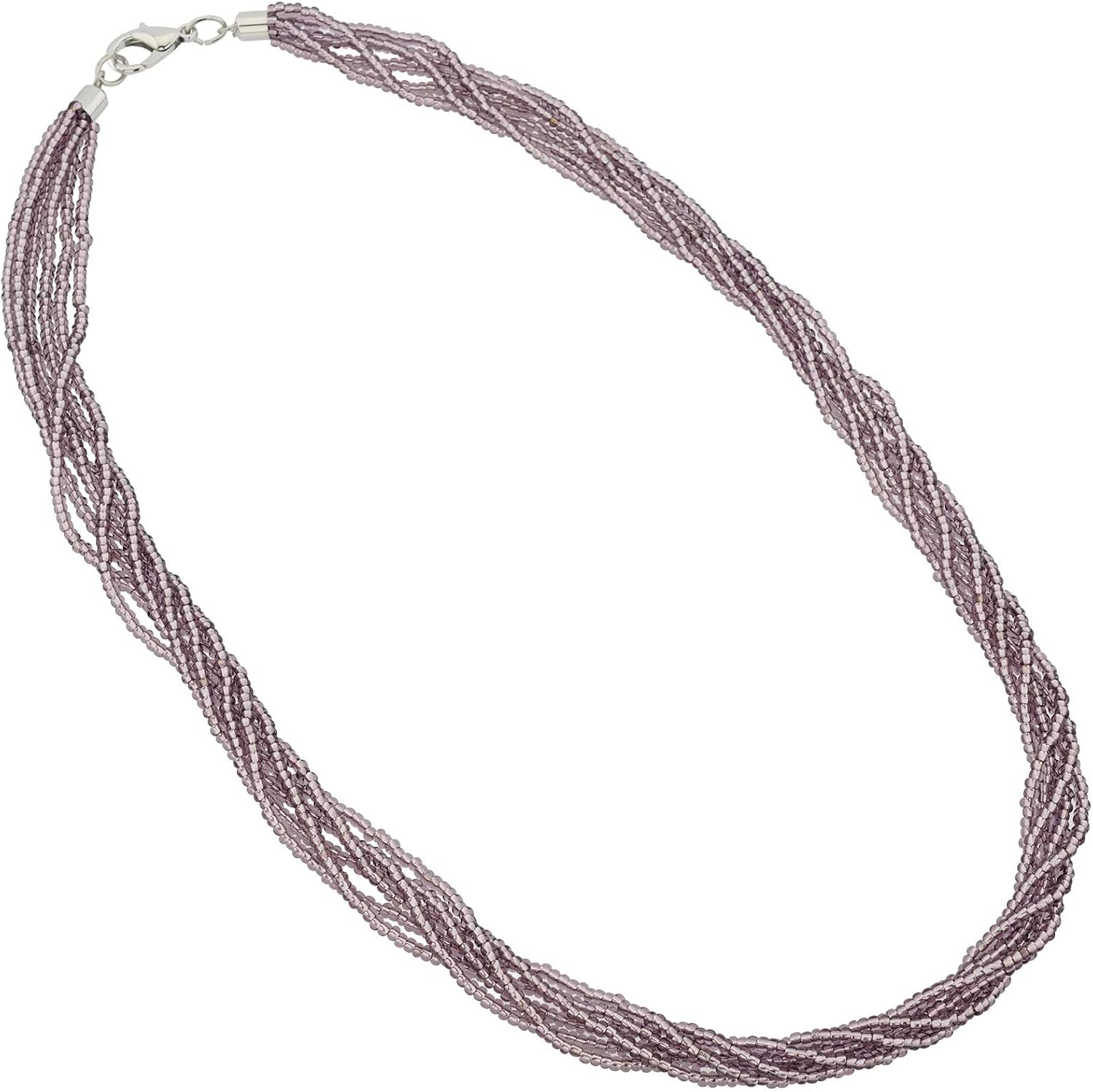 Glass Of Venice Murano Glass Six Strand Seed Bead Necklace - Light Purple