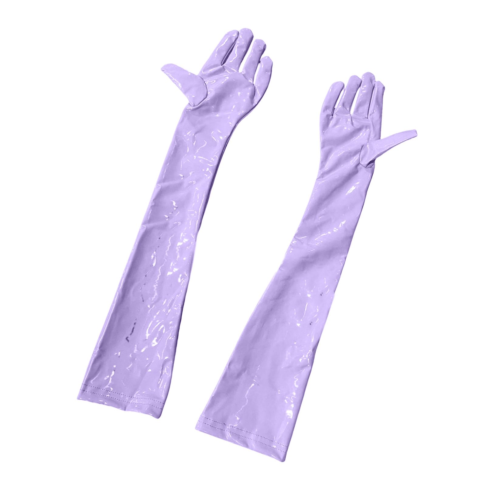 MICFENY Stylish PU Leather Long Gloves for Female Party Wear Halloween Witch Costume Gloves for Evening Galas and Masquerades