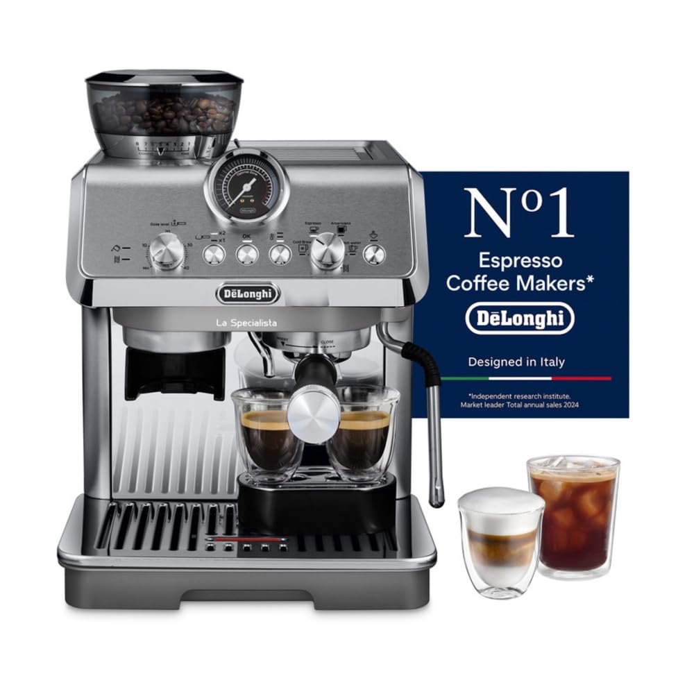 De'Longhi Barista Coffee Machine LA SPECIALISTA ARTE EVO Cold Brew Semi-Automatic Espresso Machine with Cold Extraction Technology, Barista Kit, Built-in Grinder, Milk Frother,15 Bar Pressure EC9255.M NEW - Hot + Cold Brew