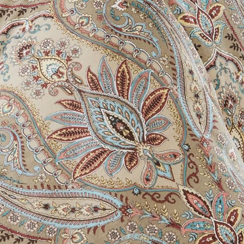 Levtex Home Zestaw pościeli Kasey - kołdra King + dwie poszewki na poduszki King - Paisley - czerwony, beżowy, bordowy, taupe i niebieski - kołdra (269 x 239 cm) i poszewka na poduszkę (91 x 50 cm